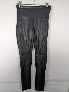 Spanx  Size Medium Black Faux Leather Moto Leggings Pull On Pants  - Picture 1 of 7