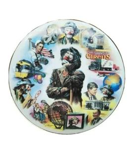 Star Spangled Circus Emmett Kelly Clown 8.5" Plate 65th Birthday Flambro Vintage - Picture 1 of 6