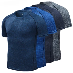 Men's Running T-Shirts Quick Dry T-Shirts Fitness Gym Running Shirts Activewear - Picture 1 of 22