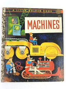 Machines A Little Golden Book William Dugan 1961 Dump Trucks Cranes Bulldozer - Picture 1 of 12