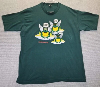 Винтажная футболка 90-х God's Wise Errr размер XL Budweiser пародия одинарный шов США 1Cor1:25 - Изображение 1 из 4