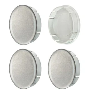 4x 60/55mm Tappi Coprimozzo Cerchi in Lega Silicone Argento metallizzato - Foto 1 di 3