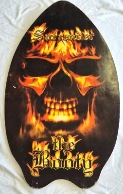 "Surrender The Booty" With Flaming Skull Skimboard - 36.5" x 20.5" Nice Vintage - Image 1 of 4