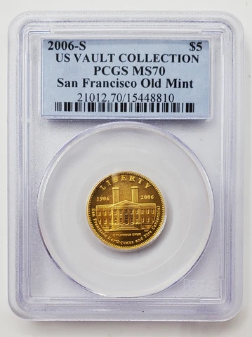 2006 S San Francisco Old Mint Commemorative Gold US Vault Coin $5 PCGS MS 70 A7 Cover