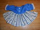 BLUE FLOWER STRIPES W/ LACE+FLOWER BUTTONS DRESS for 16" CPK Cabbage Patch Kids 