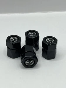 Tire Valve Stem Caps Fits Mazda Cover Wheel Car SUV Truck Vehicle Black Gift - Picture 1 of 1