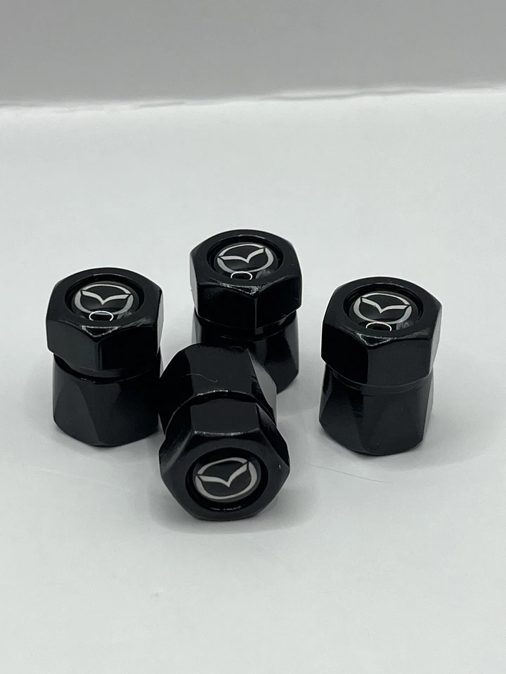 Tire Valve Stem Caps Fits Mazda Cover Wheel Car SUV Truck Vehicle Black Gift - Image 1 of 1