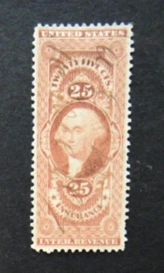 US Revenue Stamp R46c 25c Insurance First Issue 1862-1871 #1 - Imagen 1 de 2