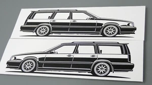 Pegatina Volvo V70 Silhouette Volvo V70 Combi pegatina Silhouette negra nueva - Imagen 1 de 23