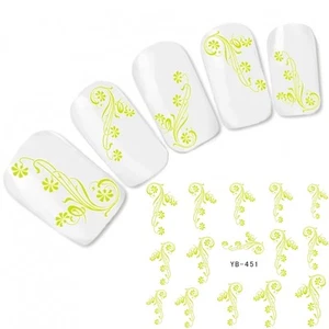 Nagel Sticker Nail Art Ornamente Aufkleber Green Ornaments Fuß Water Decal - Picture 1 of 1
