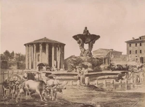 Italy Roma Vesta Temple Costantini Painter & Bruno Two Old Photos 1890 - Imagen 1 de 3