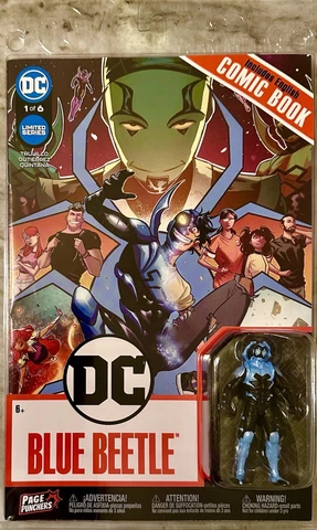 McFarlane DC Page Punchers 3" BLUE BEETLE Figure+Comic-Wave 3 New & Sealed Cover