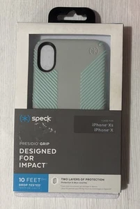 Speck Presidio Grip Case for iPhone XS/X-Dolphin Grey/Aloe Green #122251-6249 - Picture 1 of 1