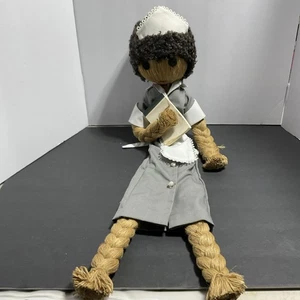 String Art Krankenschwester Puppe Vintage mit Hut und Haltenotizblock - Bild 1 von 12