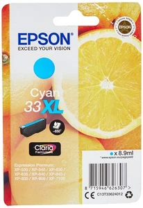 Epson 33XL Cyan Oranges High Yield, Genuine, Claria Premium Ink Cyan XL High Cap - Bild 1 von 6