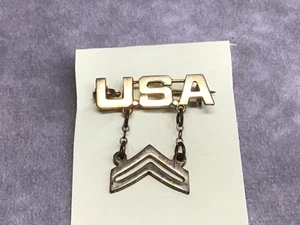 Ejército de Estados Unidos pb 2 piezas solapa WW2 novia joyería prendedor cabo esterlina - Imagen 1 de 3