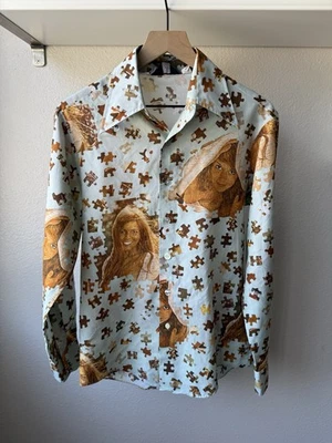 Camisa Botón Playboy Años 70 De Colección Rara Compañeros de Juego Desconcertados Foto 1 de 4