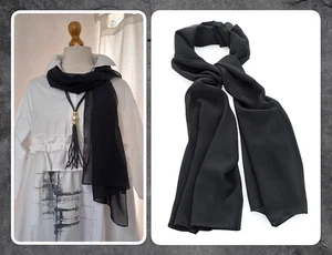 BRAND NEW, QUIRKY, ARTY, LAGENLOOK, BLACK, CHIFFON SCARF - Picture 1 of 12