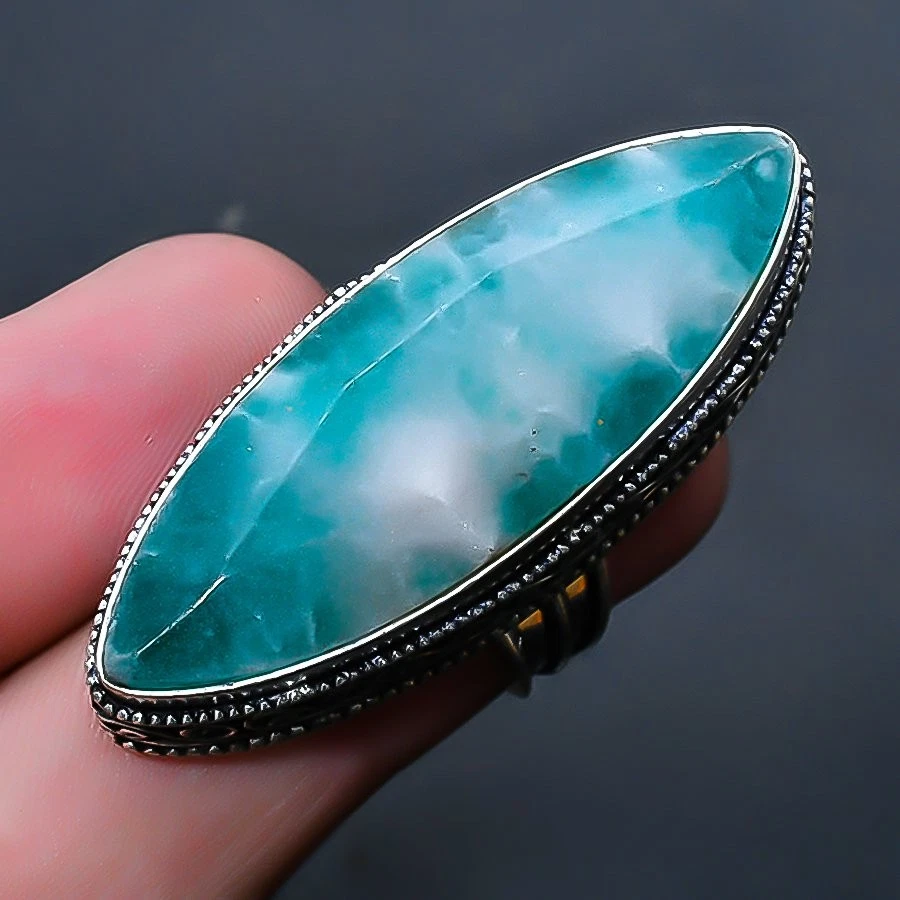 Anillo de joyería de piedras preciosas hecho a mano esmeralda talla 7,5 de EE. UU. Foto 1 de 1