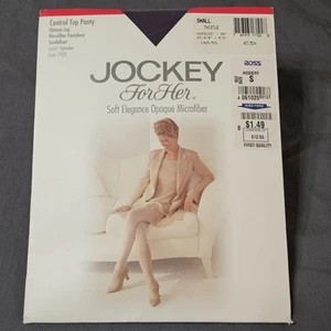 Jockey For Her Control Top Pantyhose 1923 VTG Size Small Thistle Purple Opaque - Picture 1 of 7
