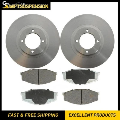 Front Brake Rotors and Ceramic Pads Kit for 1985 1986 1987 1988 Toyota Cressida - Image 1 of 4