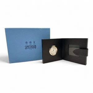 Horloge de voyage et album photo Smythson of Bond Street en cuir noir - Photo 1 sur 12