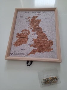 Travel Map - Desk UK Map Pin Board Life is an Adventure - Picture 1 of 3