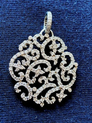 Ciondolo - Pendente in Argento 925 e Zirconi - Italia Seconda Metà XX sec. - Immagine 1 di 4