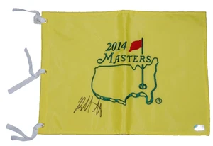 BUBBA WATSON signed (2014 MASTERS) Augusta Golf pin flag BECKETT BAS BQ88754 - Foto 1 di 2