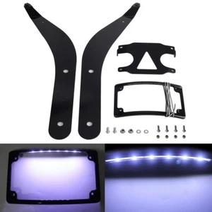 License Plate Mount Bracket w/ LED Light Frame For Harley Low Rider FXLRS FXLRST - Picture 1 of 11