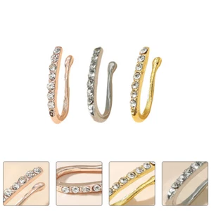3PCS Shaped Nose Stud Body Piercing Jewelry Fashion Nose Clips Fake Nose Clips - Picture 1 of 12