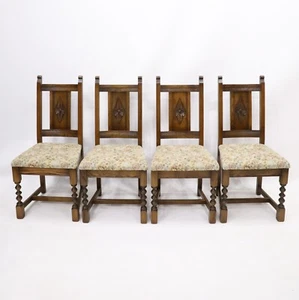 4 Yorke Old Charm Dining Chairs Including Tonwell Rose Fabric FREE UK Delivery - Picture 1 of 19