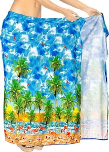 HAPPY BAY Women Bathing Suit Summer Beach Sarong Wrap 78" X 39" Bright Blue_AA32 - Picture 1 of 3