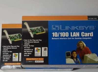 (2) Linksys 10/100 LAN Cards Instant Etherfast. PCI Adpt. Model LNE100TX ver 5.1 - Image 1 of 4