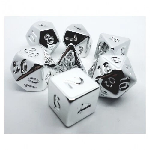 Set Di Dadi Lucidi - ARGENTO (7) - Immagine 1 di 1