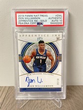 2019-20 National Treasures Zion Williamson Apprentice Ink Rookie Auto GOLD #/10