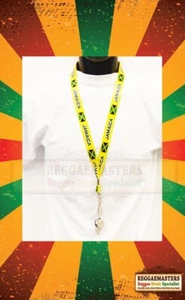 JAMAICA FLAG CARNIVAL YELLOW LANYARD & WHISTLE 84cms x 2cms (33" x 3/4" ) - Picture 1 of 2