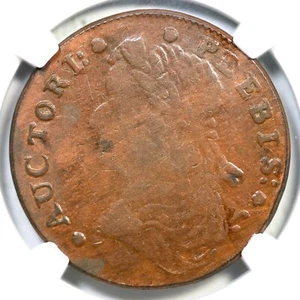 1787 W-8770 R-3 NGC AU 55 Auctori Plebis Token Colonial Copper Coin - Picture 1 of 3