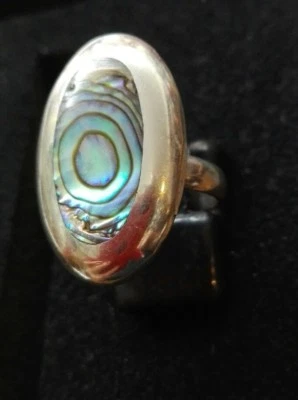 anello in argento 925 con madreperla misura 12 - Immagine 1 di 3