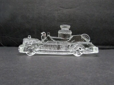 Unbranded Clear Glass Firetruck Fire Truck Candy Container Figurine Made Taiwan - Image 1 of 4