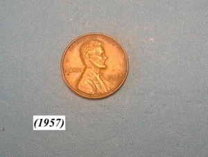 1957- LINCOLN WHEAT PENNY - Picture 1 of 3