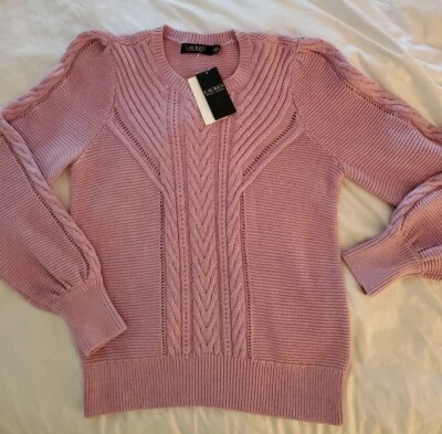 Suéter Pullover Ralph Lauren Etiqueta Negra Tejido con Cable NUEVO NUEVO CON ETIQUETAS Lila/Primrose Preparación Foto 1 de 4
