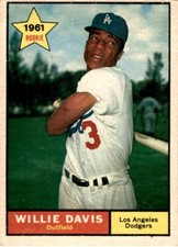 1961 Topps baseball #506 RC Willie Davis Los Angeles Dodgers