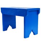 Small Wooden Stool Rustic Shabby chic rectangle seat Blue