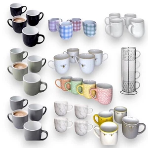 Stylish Set Of 4 Tea Coffee Mugs Cups Kitchen Ware Hot Drink Mug - Picture 1 of 17