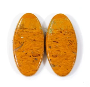 27 Karat 100 % natürlicher Mariam Jaspis Paar ovaler Cabochon 28x14x3 MM Edelstein WW=042 - Bild 1 von 6