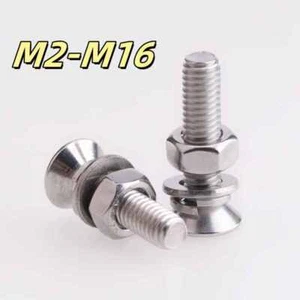 Countersunk Bolt Csk Allen Key Socket Screws A2 Stainless Nut Washer M2-M16 - Picture 1 of 6