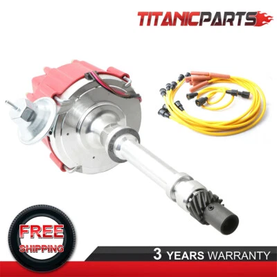 Distribuidor de encendido para Chevrolet SBC 350 BBC 454 D100 y kit de cables de bujía Foto 1 de 4