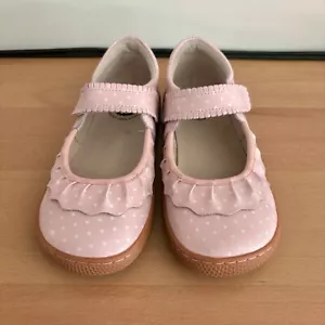 EUC Livie & Luca Ruche Pink Polka Dot Girls Shoes Size YOUTH 3 EU 34 - Picture 1 of 21