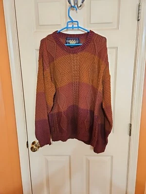 Mens Vintage Multicolor Ralph Lauren Chaps 100% Cotton Cable Knit Sweater Size M - Image 1 of 4